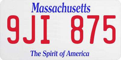 MA license plate 9JI875