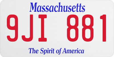 MA license plate 9JI881