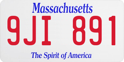MA license plate 9JI891