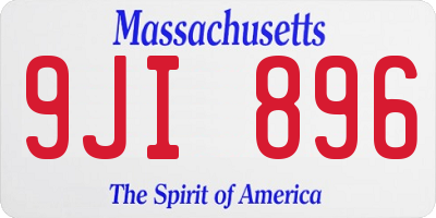 MA license plate 9JI896