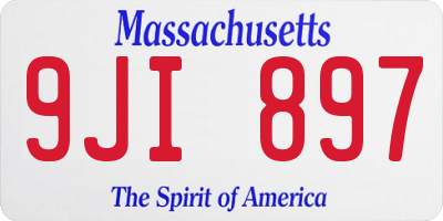 MA license plate 9JI897
