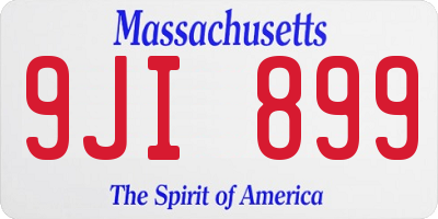 MA license plate 9JI899