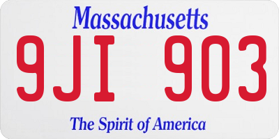 MA license plate 9JI903