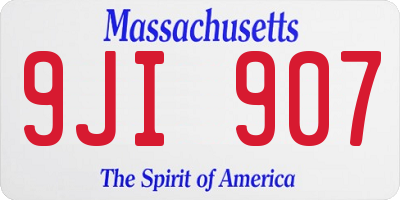 MA license plate 9JI907