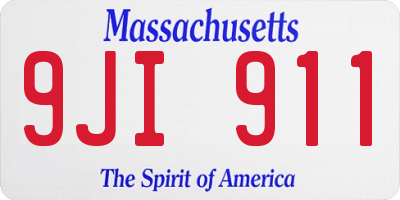 MA license plate 9JI911
