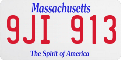 MA license plate 9JI913