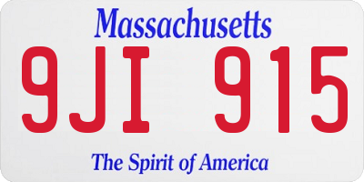 MA license plate 9JI915