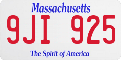 MA license plate 9JI925