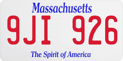 MA license plate 9JI926
