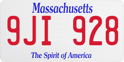 MA license plate 9JI928