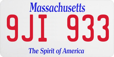 MA license plate 9JI933