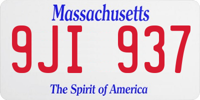 MA license plate 9JI937
