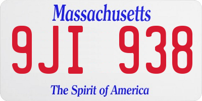 MA license plate 9JI938