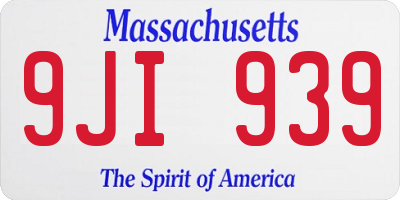 MA license plate 9JI939