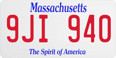 MA license plate 9JI940