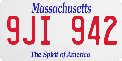 MA license plate 9JI942