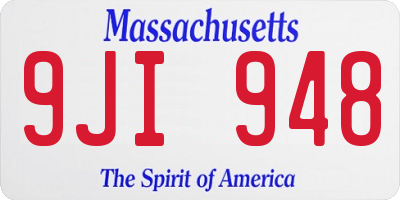 MA license plate 9JI948