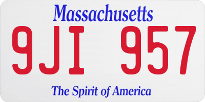 MA license plate 9JI957