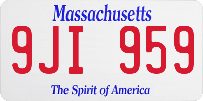 MA license plate 9JI959
