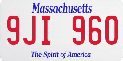 MA license plate 9JI960