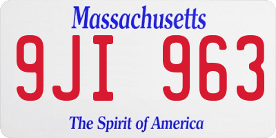 MA license plate 9JI963