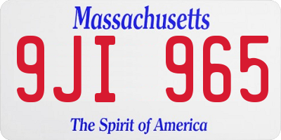 MA license plate 9JI965