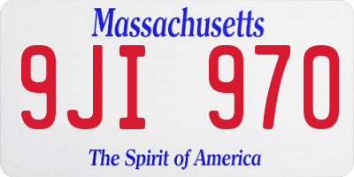 MA license plate 9JI970