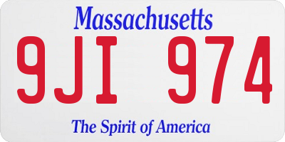 MA license plate 9JI974