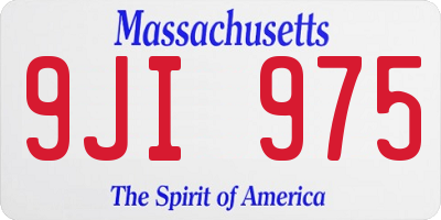 MA license plate 9JI975