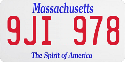 MA license plate 9JI978