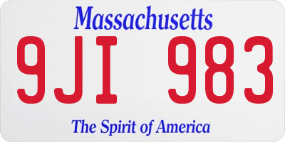 MA license plate 9JI983