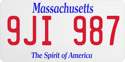 MA license plate 9JI987