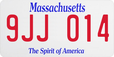 MA license plate 9JJ014