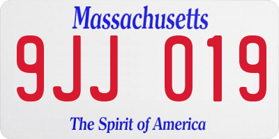 MA license plate 9JJ019
