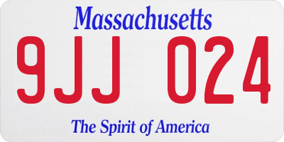 MA license plate 9JJ024