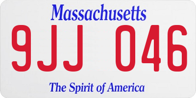 MA license plate 9JJ046