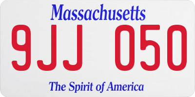 MA license plate 9JJ050