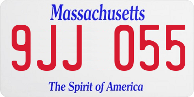 MA license plate 9JJ055