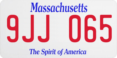 MA license plate 9JJ065