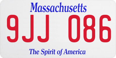MA license plate 9JJ086