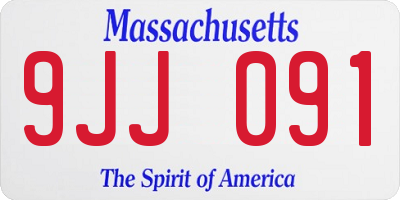 MA license plate 9JJ091