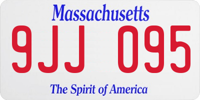 MA license plate 9JJ095