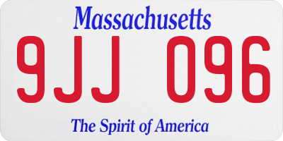 MA license plate 9JJ096