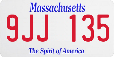 MA license plate 9JJ135