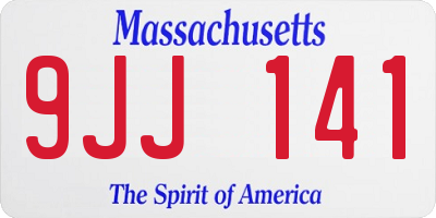 MA license plate 9JJ141