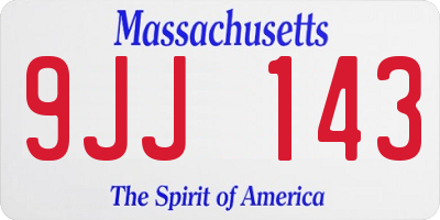 MA license plate 9JJ143