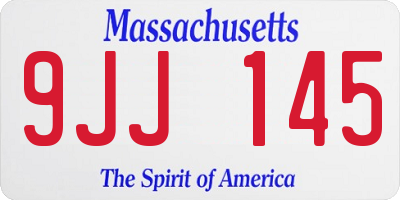 MA license plate 9JJ145