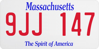 MA license plate 9JJ147
