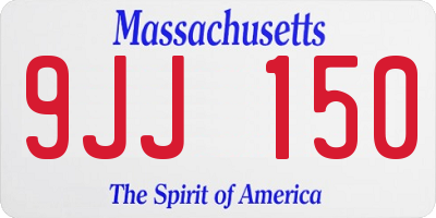 MA license plate 9JJ150