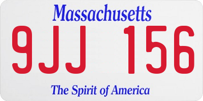 MA license plate 9JJ156